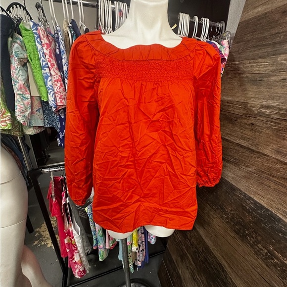 Maeve Anthropologie Coral Orange Blouse Womens Size Small - Picture 1 of 10